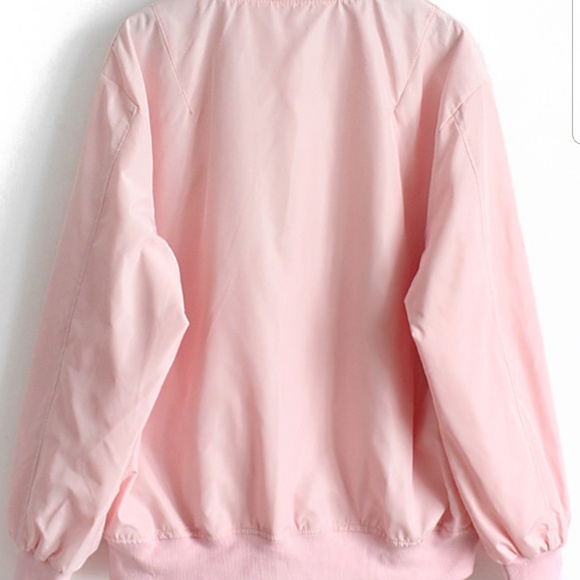Pink Ladies bomber jacket Sz Med/ 8 - Picture 2 of 4